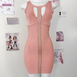 Bebe Studded Bandage Bodycon Dress – Size S